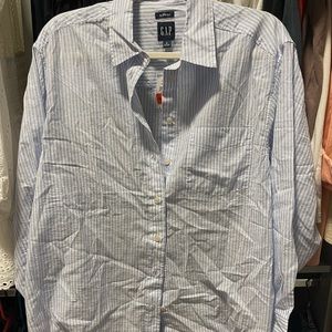 Gap big shirt- blue and white metallic stripe